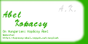 abel kopacsy business card